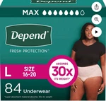 Women Large Depends Fresh Protection Underwear 84-COUNT: Size 16 -20 Swc. Fixed Price $69.99.