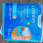 Walgreens Certainty Unisex Briefs Size Large 44 -58 Maximum Absorbency 32 Count. Fixed Price $20.00.