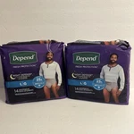Depend Mens Night Defense Incontinence Underwear Lot Of 2 14 Count Gray. Fixed Price $17.50.