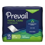 Prevail Total Care Fluff Underpads, Large. Fixed Price $6.70.