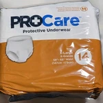 Procare Protective Underwear Xl (58 -68 Waist) 14 Adult Incontinence Briefs. Fixed Price $10.00.