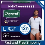Depend Men Defense Large Underwear, Overnight Grey 14/22/56 Pack Options. Fixed Price $77.99.