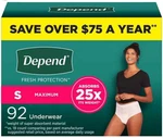 Depend Fit-flex Incontinence Small Women Underwear 92 Count. Fixed Price $66.88.