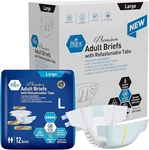 Med Pride Adult Diapers Large Maximum Absorbency Incontinence Briefs Tabs 24CT. Fixed Price $71.21.