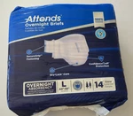 Attends Unisex Overnight Adult Incontinent Briefs, Large 44"-58", Pack Of 14. Fixed Price $15.37.
