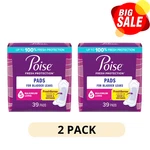 2 Pack Poise Women Incontinence Pads 5 Drop Maximum Absorbency Long 39 Ct. Fixed Price $34.99.