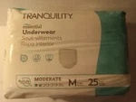 Tranquility Disposable Underwear Medium 25 Count. Fixed Price $24.00.