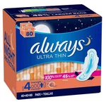 Always Ultra Thin Size 4 Overnight Pads With Wings Unscented 80 Ct.. Fixed Price $31.40.