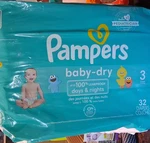 Pampers Baby-dry Disposable Diapers Size Unisex 32 Count 16-28LBS Multicolor. Fixed Price $7.99.