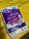 Always Discreet Incontinence Maximum Absorbency Pads (pack Of 39). Fixed Price $15.00.