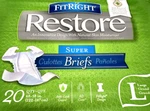 Fitright Restore 17CT Large Super Briefs Disposable Adult Diaper 48"- 58" Unisex. Fixed Price $21.99.