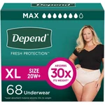 New Qty 68 Xl Depend Fresh Protection Women Incontinence Underwear Postpartum. Fixed Price $59.99.
