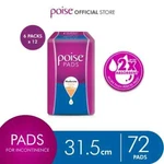 Poise Pads Incontinence/adult Diapers Extra Long Non Wing 31.5CM (12'S 6 Pack). Fixed Price $72.90.
