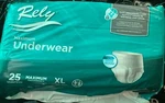 Rely Adult Maximum Absorbency Underwear Xl Size 58" To 68" Waist New Package. Fixed Price $15.00.