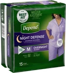 Medium Overnight Depends Women - Defense Incontinence Underwear, Purple. Fixed Price $26.46.