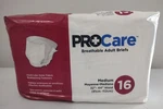 Procare Breathable Adult Briefs Diapers Medium Maximum Absorbency 16 Ct. Fixed Price $9.90.