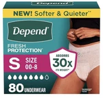 Depend 80 Count Women Small Incontinence Underwear Panty Maximum Bladder Leak. Fixed Price $47.99.