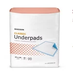 Mckesson Underpads White Blue Unisex 10 Count UPLT2336V120. Fixed Price $6.99.