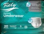 Lot Of 80 Size Small Rely Maximum Underwear 20-34" Odor Guard Absorb. Fixed Price $25.00.