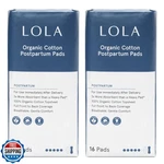 Lola Organic Cotton Postpartum Pads - 32 Count, Ultra Absorbent And Extra Lon. Fixed Price $34.99.