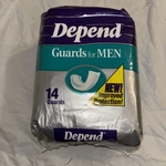 Vintage Depend Guards For Men Package Of 14 Light To Moderate Protection New. Fixed Price $22.47.