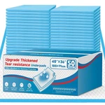 Protect Bedding All Night - 50CT Tear Resistant Incontinence Pads 40 X36. Fixed Price $74.99.