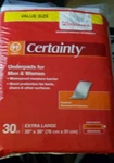 Walgreens Xl Certainty Underpads For & Women Ct 30" 36" New Package. Fixed Price $22.00.