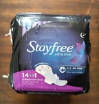 Stayfree Ultra Thin All One 14 Overnight W/ Wings Pads New. Fixed Price $14.00.