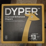 X2 Dyper Charcoal Enhanced Diapers Size 3- 50 Count. Fixed Price $49.95.