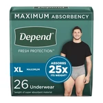 Depend Fresh Protection Men's Maximum Absorbency Underwear, Extra Large. Fixed Price $35.04.