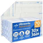Medline Advanced Ultrasorbs Drypads, 30" X 36", 70 Count, Large Disposable Bed. Fixed Price $119.00.