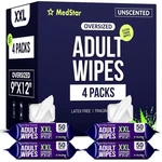Adult Wipes For Elderly 4 Pack Extra Large Thick No-rinse Bathing Wet. Fixed Price $56.99.