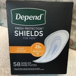 Depend Fresh Protection Incontinence Shields Light Guard For Men, 58. Fixed Price $22.90.