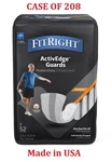 Fitright Active Guards Men Incontinence Liners, 5.5" X 12" Case Of 208 Usa Made. Fixed Price $71.93.