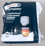 Certainty Comfortlux Men's Protective Underwear S/m 20 Count Maximum Absorbency. Fixed Price $16.99.