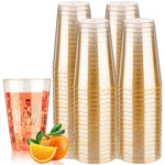 Goodluck 14 Oz 100 Pcs Gold Glitter Plastic Cups, Disposable El.... Fixed Price $43.90.