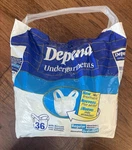 1996 Vtg Depend Undergarments Adult Diapers 18 Pack W/buttons Regular Absorbency. Fixed Price $24.99.