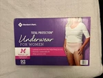 Members Mark Total Protection Underwear For Women, Medium (92 Count) Sealed Box. Fixed Price $64.99.