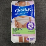 Always Discreet For Women Maximum Protection Small/medium 28 Count. Fixed Price $18.99.