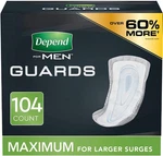 Depend Incontinence Guards/bladder Control Pads For Men, Maximum Absorbency, 104. Fixed Price $27.99.
