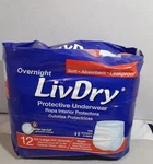 Livdry Overnight Protective Underwear Xxlarge Unisex 12PK Super Absorbency New. Fixed Price $29.95.