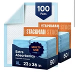 Chucks Pads Disposable 100-PACK Adult Incontinence 23" X 36", Blue. Fixed Price $33.00.