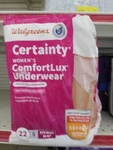 Walgreens Certainty Women's Comfortlux Underwear 22COUNT Size Small Fits 28-40. Fixed Price $17.00.