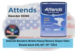 Attends Bariatric Briefs Heavy/severe 3LAYER Odor Shield Adult Xxl 63"-70" 12CT. Fixed Price $12.99.