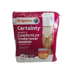 Walgreens Certainty Women's Comfortlux Underwear #5 Large 18CT Max Absorbency. Fixed Price $17.05.