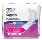 Equate Options Incontinence Pads For Women, Maximum, Long Length, 144 Count. Fixed Price $51.46.