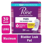 Poise Incontinence Pad For Women 5 Drop Maximum Absorbency,long LENGTH,39 Ct. Fixed Price $25.99.