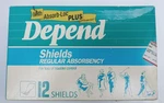 Vtg 1982 Kimberly-clark Depend Shields Regular Absorbency Bladder Control Prop. Fixed Price $18.00.