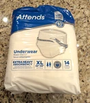 Attends Regular Absorbency Underwear APV40 14 Ct Size Xl (58-68"). Fixed Price $17.95.