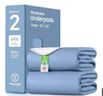 2 Pack Washable Underpads Reusable Incontinence Bed Waterproof/ Blue/green. Fixed Price $17.55.